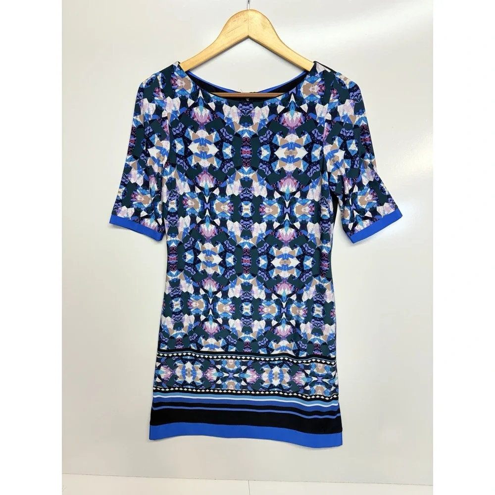 Eliza‎ J. Women Blue Shift Dress Size 8 Stretchy Party Cocktail